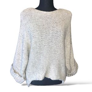 Berretti | Made in Italy | Taupe and Silver over-sized knit sweater